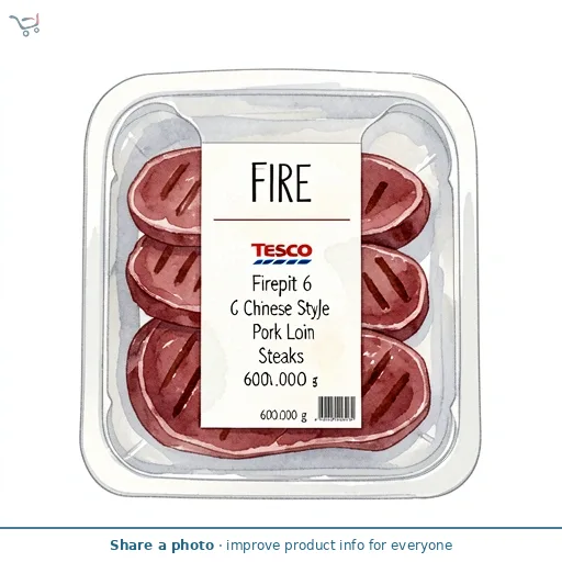 Tesco Firepit 6 Chinese Style Pork Loin Steaks 600G