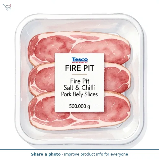 Tesco Fire Pit Salt & Chilli Pork Belly Slices 500G
