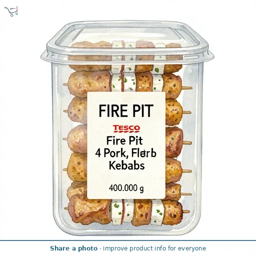 Tesco Fire Pit 4 Pork, Feta & Herb Kebabs 400G