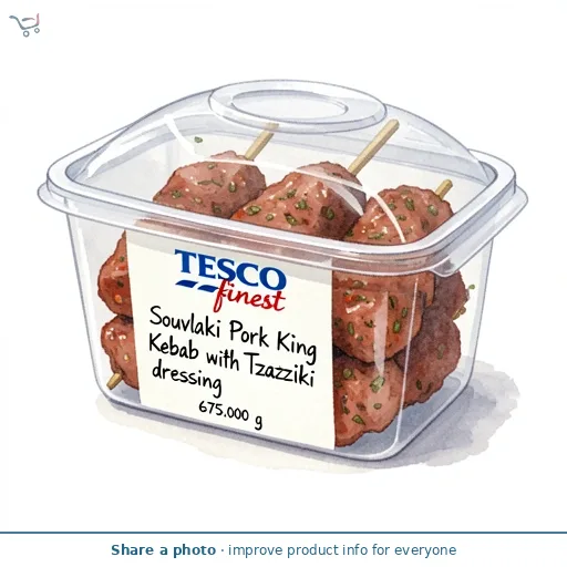 Tesco Finest Souvlaki Pork King Kebab with Tzatziki dressing 675g