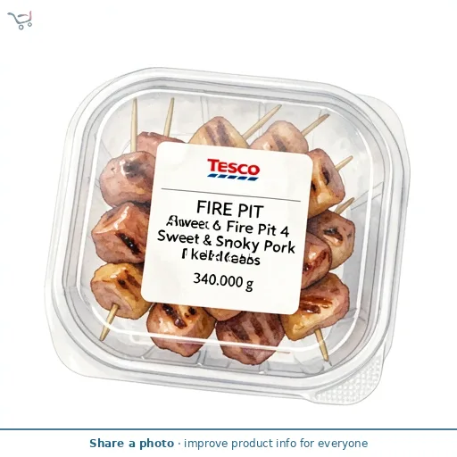 Tesco Fire Pit 4 Sweet & Smoky Pork Kebabs 340G