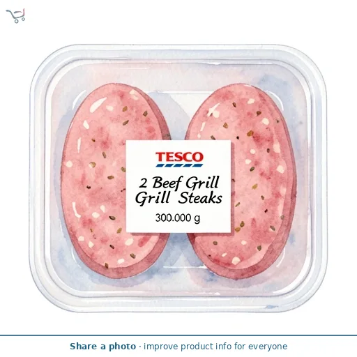 Tesco 2 Beef Grill Steaks 300G