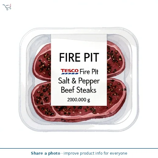 Tesco Fire Pit 2 Salt & Pepper Beef Steaks 200G