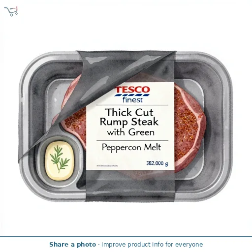 Tesco Finest Thick Cut Rump Steak with Green Peppercorn Melt 382g