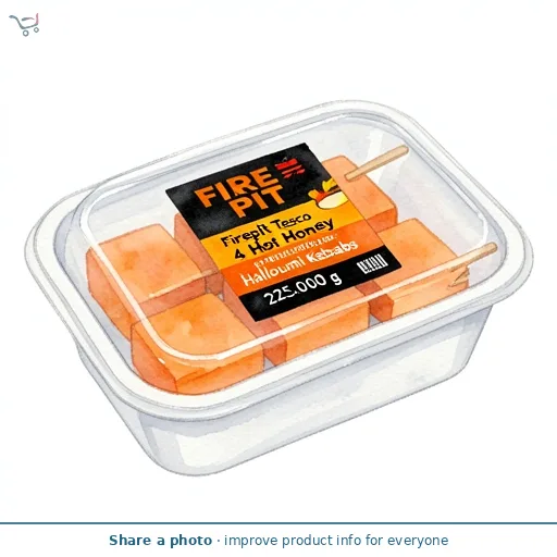 Firepit Tesco 4 Hot Honey Halloumi Kebabs 225g