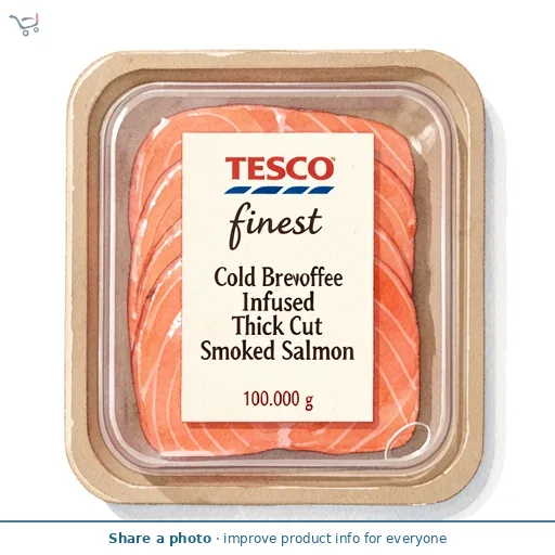 Tesco Finest Cold Brew Coffee Infused Thick Cut Smoked Salmon 100g