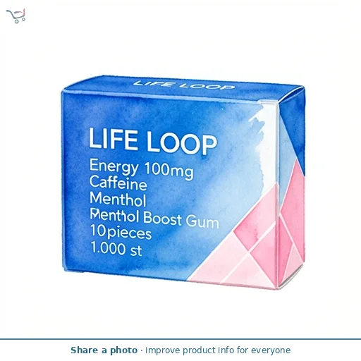 Life Loop Energy 100mg Caffeine Menthol Boost Gum 10pieces