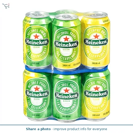Heineken 0.0% Lemon Elderflower Flavoured Beer Alcohol Free Cans 4 x 330ml