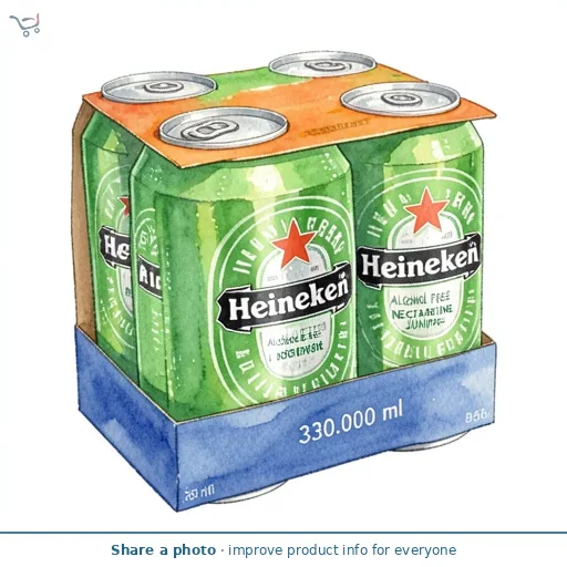 Heineken 0.0% Nectarine Juniper Flavoured Beer Alcohol Free Cans 4 x 330ml