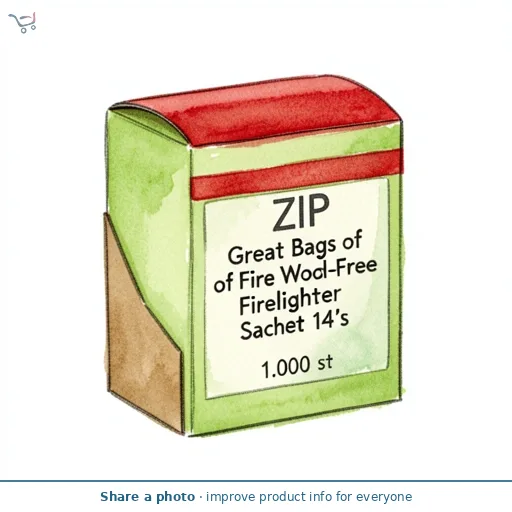 Zip Great Bags of Fire Wood-Free Firelighter Sachet 14's
