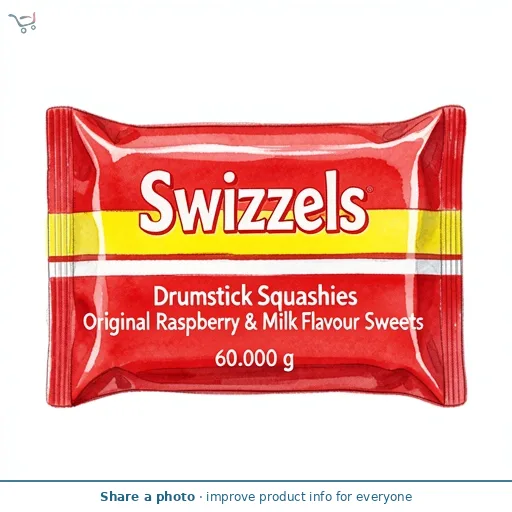 Swizzels Drumstick Squashies Original Raspberry & Milk Flavour Sweets 60g