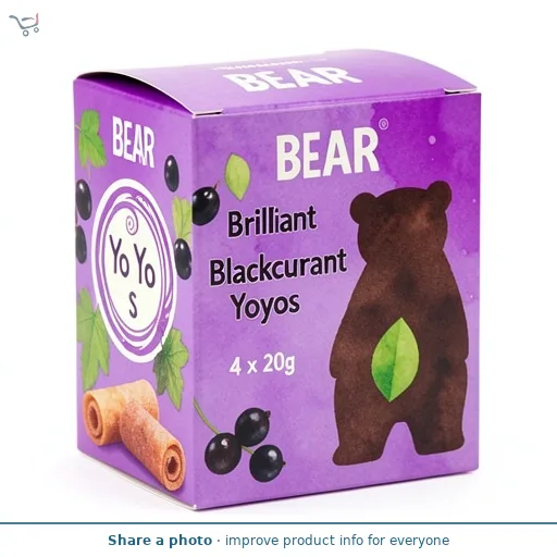 BEAR Fruit Yoyos Blackcurrant 4 x 20g