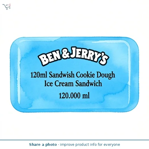 Ben & Jerry's 120ml Cookie Dough Ice Cream Sandwich