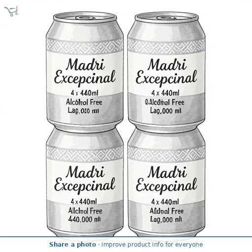 Madri Excepcional 4 x 440ml 0.0% Alcohol Free Lager Beer Can