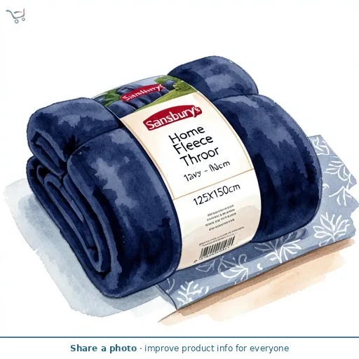 Sainsbury's Home Fleece Throw - Navy - 125X150cm