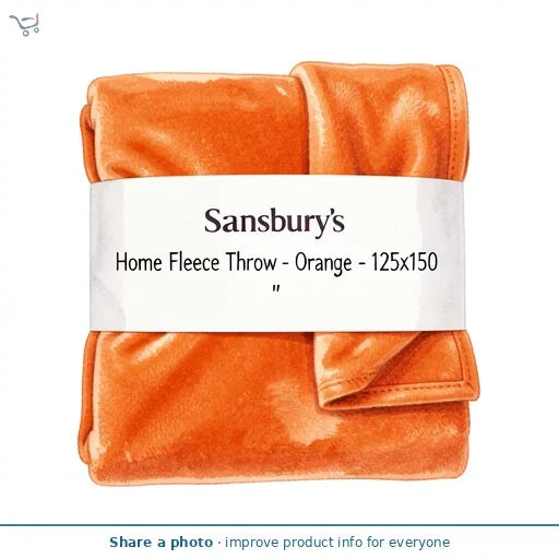 Sainsbury's Home Fleece Throw - Orange - 125x150