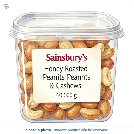 Sainsbury's Honey Roasted Peanuts & Cashews 60g