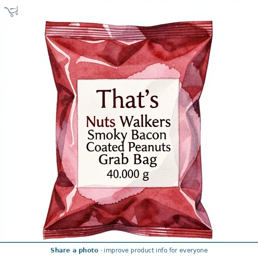 Thats Nuts Walkers Smoky Bacon Coated Peanuts Grab Bag 40g