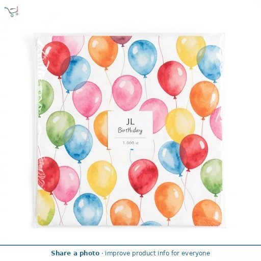 JL Birthday Balloons Table Cover 180x120cm
