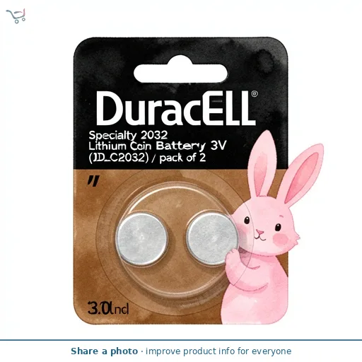 Duracell Specialty 2032 Lithium Coin Battery 3V (DL2032 / CR2032), pack of 2