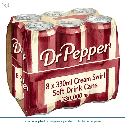 Dr Pepper 8 x 330ml Cream Swirl Soft Drink Cans