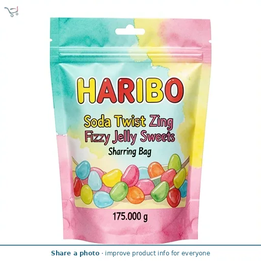 Haribo Soda Twist Zing Fizzy Jelly Sweets Sharing Bag 175g