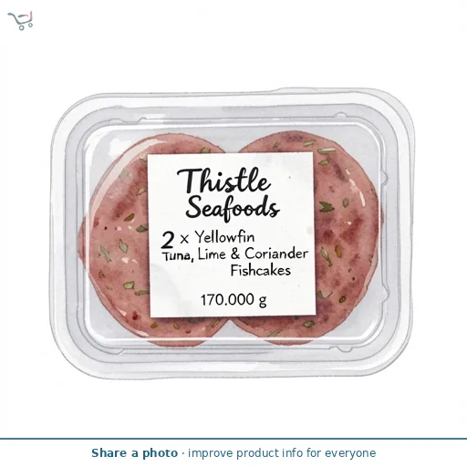 Thistle Seafoods 2 x Yellowfin Tuna, Lime & Coriander Fishcakes 170g