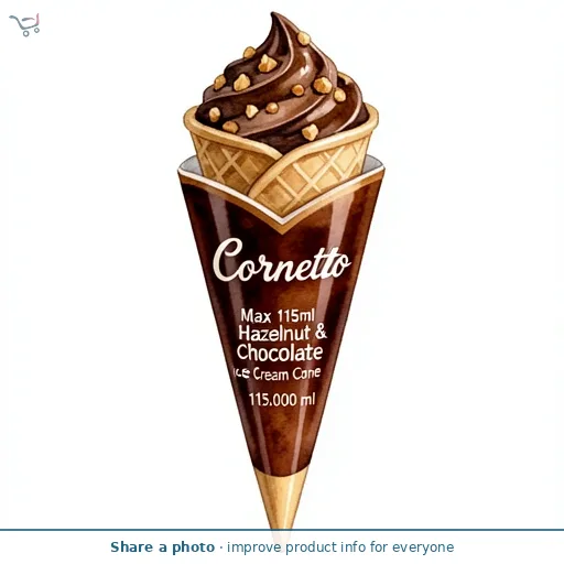 Cornetto Max 115ml Hazelnut & Chocolate Ice Cream Cone