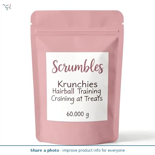 Scrumbles Krunchies Hairball Training Cat Treats 60g