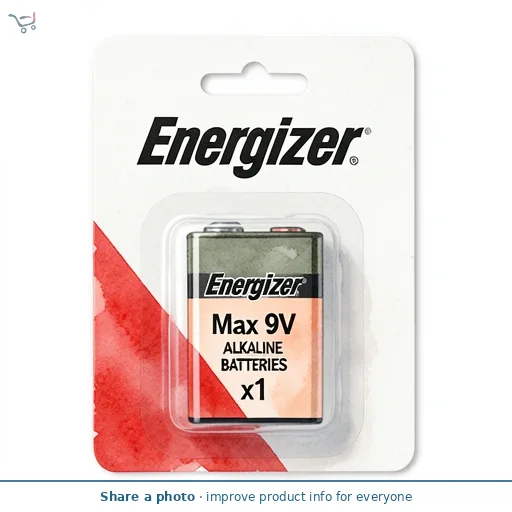 Energizer Max 9V Alkaline Batteries x1
