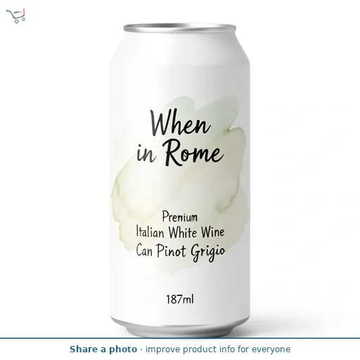 When in Rome Premium Italian White Wine Can Pinot Grigio 187ml