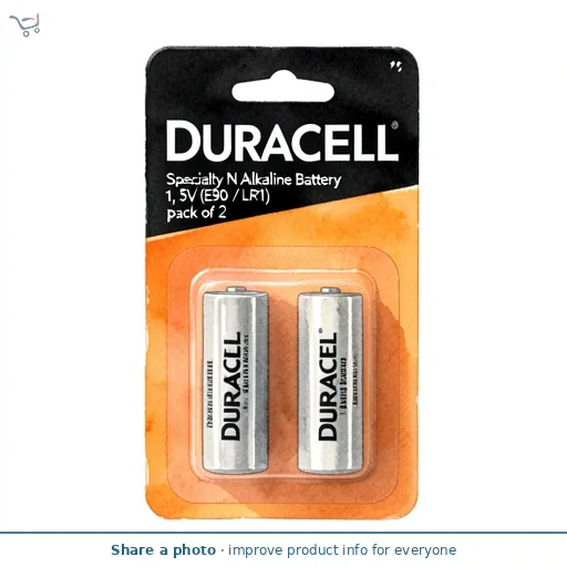 Duracell Specialty N Alkaline Battery 1, 5V (E90 / LR1), pack of 2