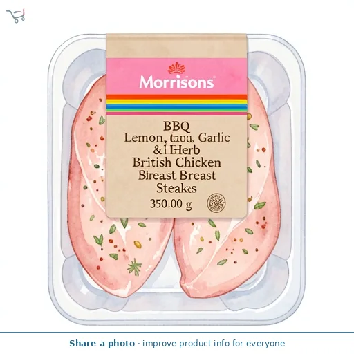 Morrisons BBQ Lemon, Garlic & Herb British Chicken Breast Steaks 350g