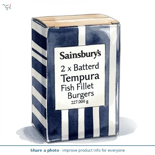 Sainsbury's 2 x Battered Tempura Fish Fillet Burgers 227g