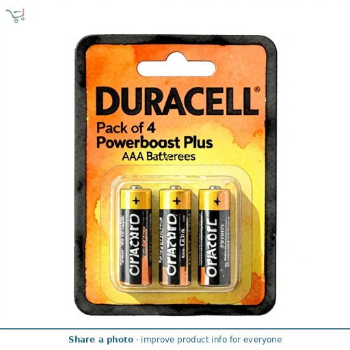 Duracell Pack of 4 Powerboost Plus AAA Batteries