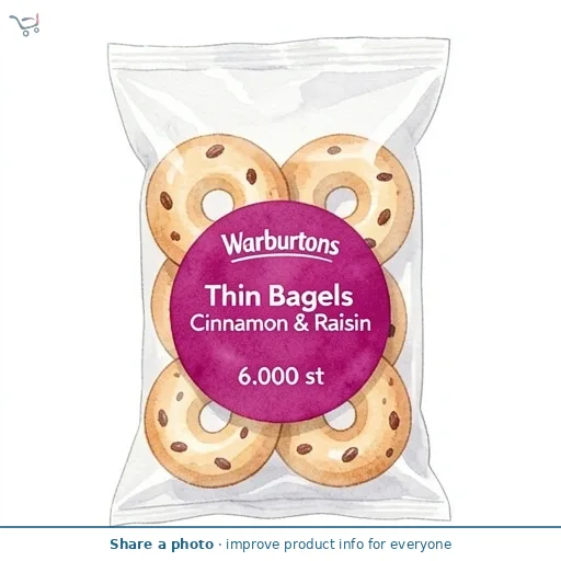 Warburtons Thin Bagels Cinnamon & Raisin