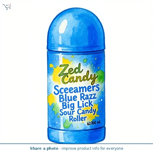 Zed Candy Screamers Blue Razz Big Lick Sour Candy Roller 