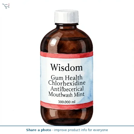 Wisdom Gum Health Chlorhexidine Complete Care Mouthwash Mint Alcohol 300ml
