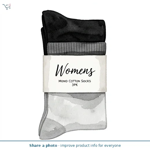 Womens Mono Cotton Socks 3PK