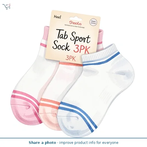 Heel Tab Sport Sock 3PK