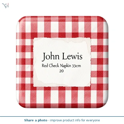 John Lewis Red Check Napkin 33cm 20 pack