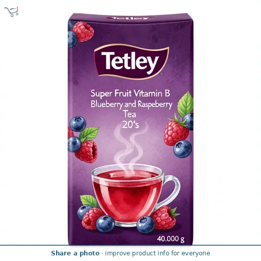 Tetley Super Fruit Vitamin B Blueberry and Raspeberry Tea 20's