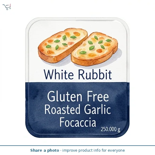 White Rabbit Gluten Free Roasted Garlic Focaccia 250g