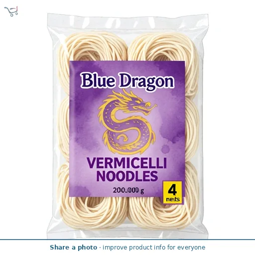 Blue Dragon Vermicelli Noodles 4 Pack 200g