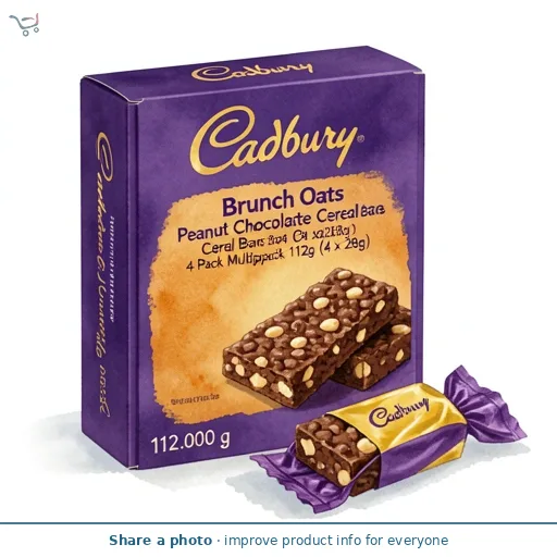 Cadbury Brunch Peanut Wholegrain Cereal Bars 4 x 28g