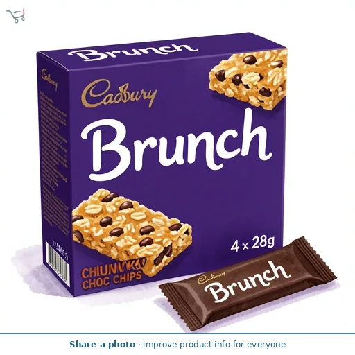 Cadbury Brunch Chocolate Chip Wholegrain Cereal Bars 4 x 28g
