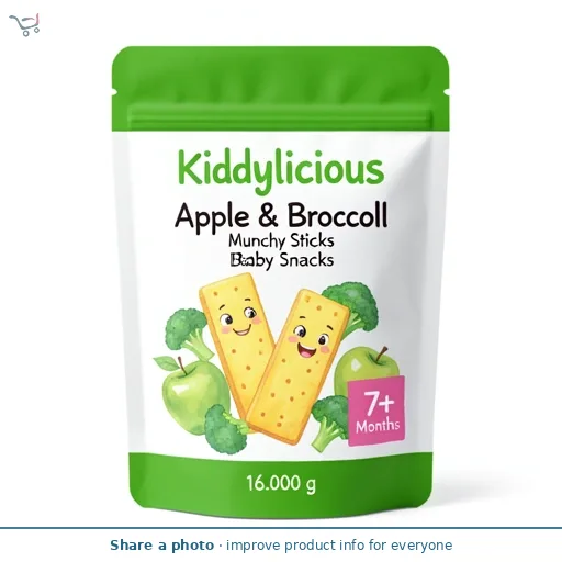 Kiddylicious Apple & Broccoli Munchy Sticks Baby Snacks 4x4g