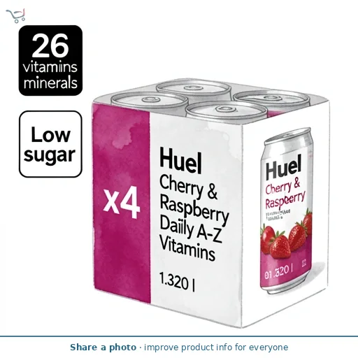 Huel Cherry & Raspberry Daily A-Z Vitamins 4 x 330ml