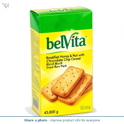Belvita 5 x 45g Honey & Nut with Chocolate Chips Multipack Cereal Snack Bars