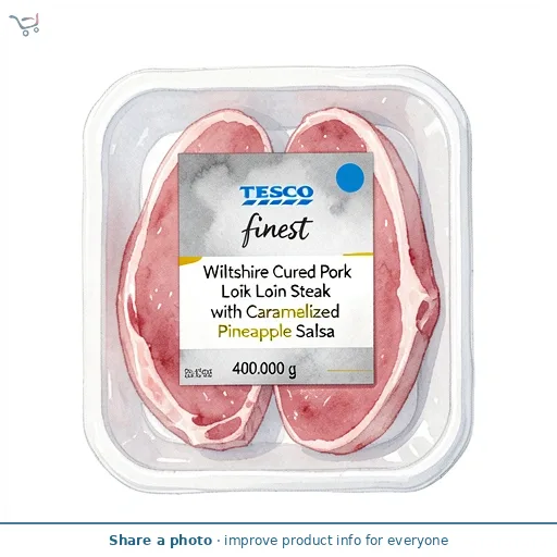 Tesco Finest Wiltshire Cured Pork Loin Steak with Caramelised Pineapple Salsa 400g